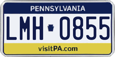 PA license plate LMH0855