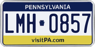 PA license plate LMH0857