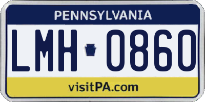 PA license plate LMH0860