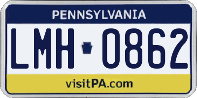 PA license plate LMH0862