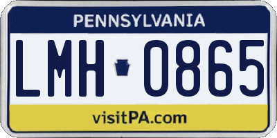 PA license plate LMH0865