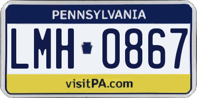PA license plate LMH0867