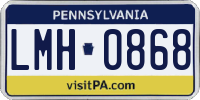 PA license plate LMH0868