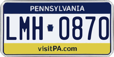 PA license plate LMH0870