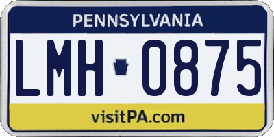 PA license plate LMH0875