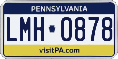 PA license plate LMH0878