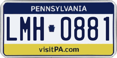 PA license plate LMH0881
