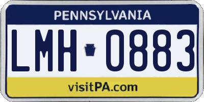 PA license plate LMH0883