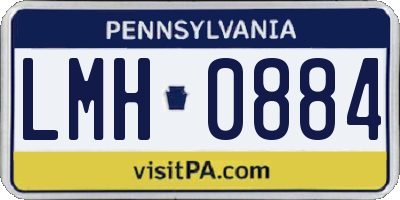 PA license plate LMH0884
