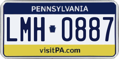 PA license plate LMH0887