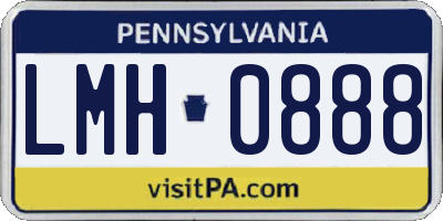PA license plate LMH0888