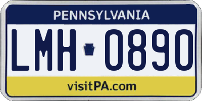 PA license plate LMH0890