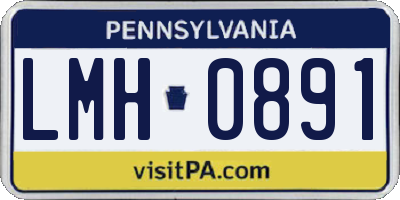 PA license plate LMH0891