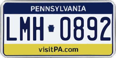 PA license plate LMH0892