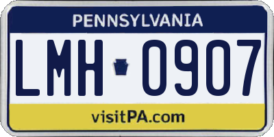PA license plate LMH0907