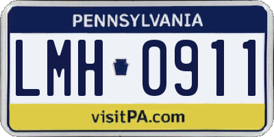 PA license plate LMH0911