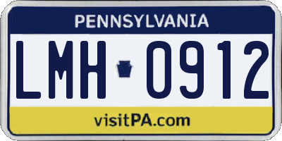 PA license plate LMH0912