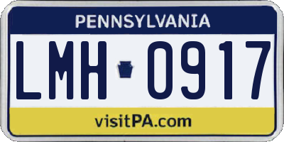 PA license plate LMH0917