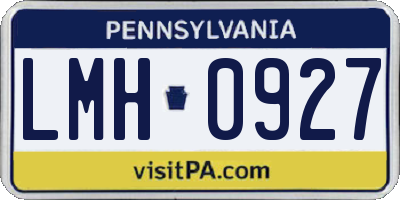 PA license plate LMH0927