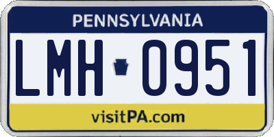 PA license plate LMH0951