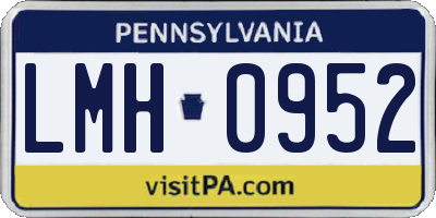 PA license plate LMH0952