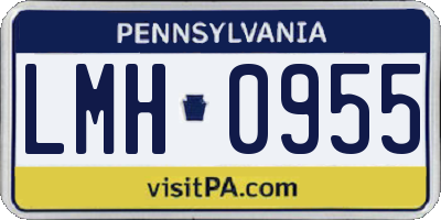 PA license plate LMH0955