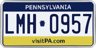 PA license plate LMH0957