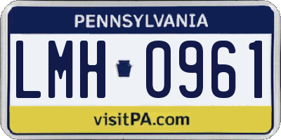 PA license plate LMH0961