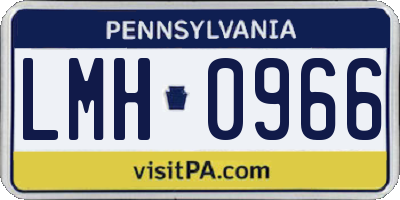 PA license plate LMH0966