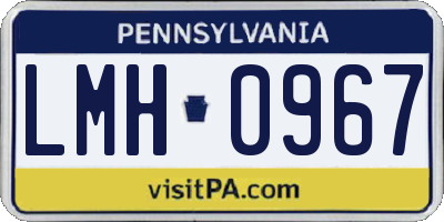 PA license plate LMH0967