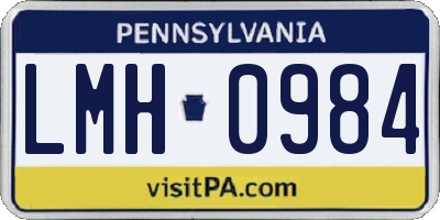 PA license plate LMH0984