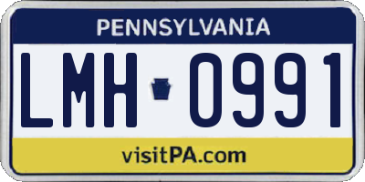 PA license plate LMH0991