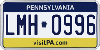 PA license plate LMH0996