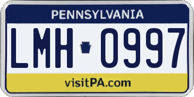 PA license plate LMH0997