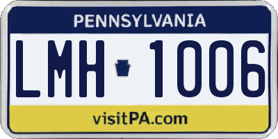 PA license plate LMH1006