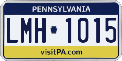 PA license plate LMH1015