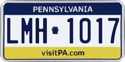 PA license plate LMH1017