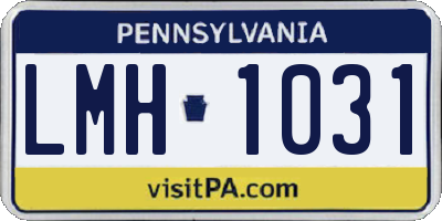 PA license plate LMH1031