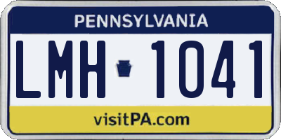 PA license plate LMH1041