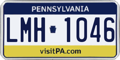 PA license plate LMH1046