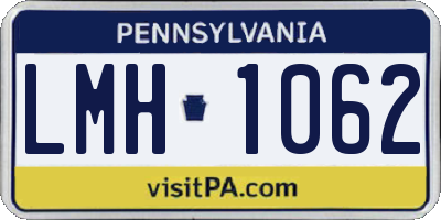 PA license plate LMH1062