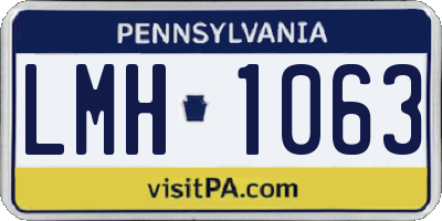 PA license plate LMH1063