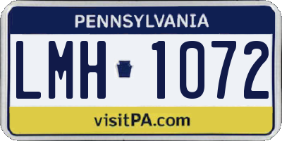 PA license plate LMH1072