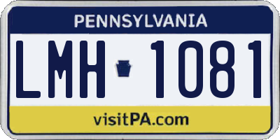 PA license plate LMH1081