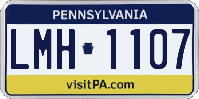 PA license plate LMH1107