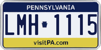 PA license plate LMH1115