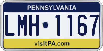 PA license plate LMH1167