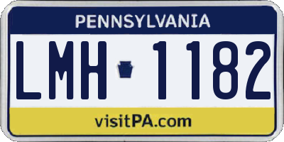 PA license plate LMH1182