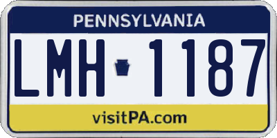 PA license plate LMH1187