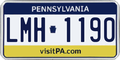 PA license plate LMH1190